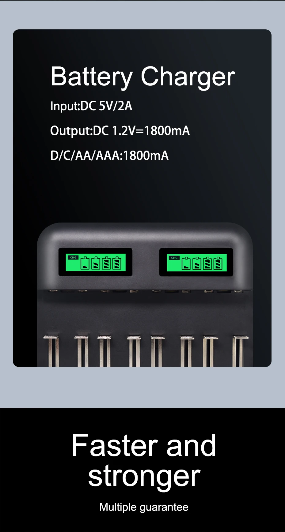 PALO ЖК-экран батарея USB NiCd NiMh зарядное устройство 8 слотов универсальное умное зарядное устройство для AA AAA C D Размер аккумуляторных батарей
