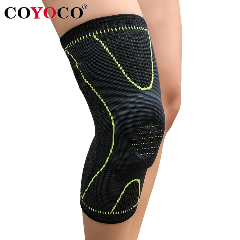 

1 Pair Silicon Knee Brace Spring Support Pads Leg Arthritis Injury Sleeve COYOCO Gym Anti Slip Strip Warm Meniscus Kneepads