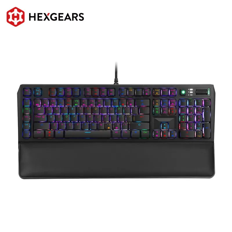 Механическая клавиатура HEXGEARS GK60 Kailh SUN Switch 104 клавиш RGB подсветка Кожаная