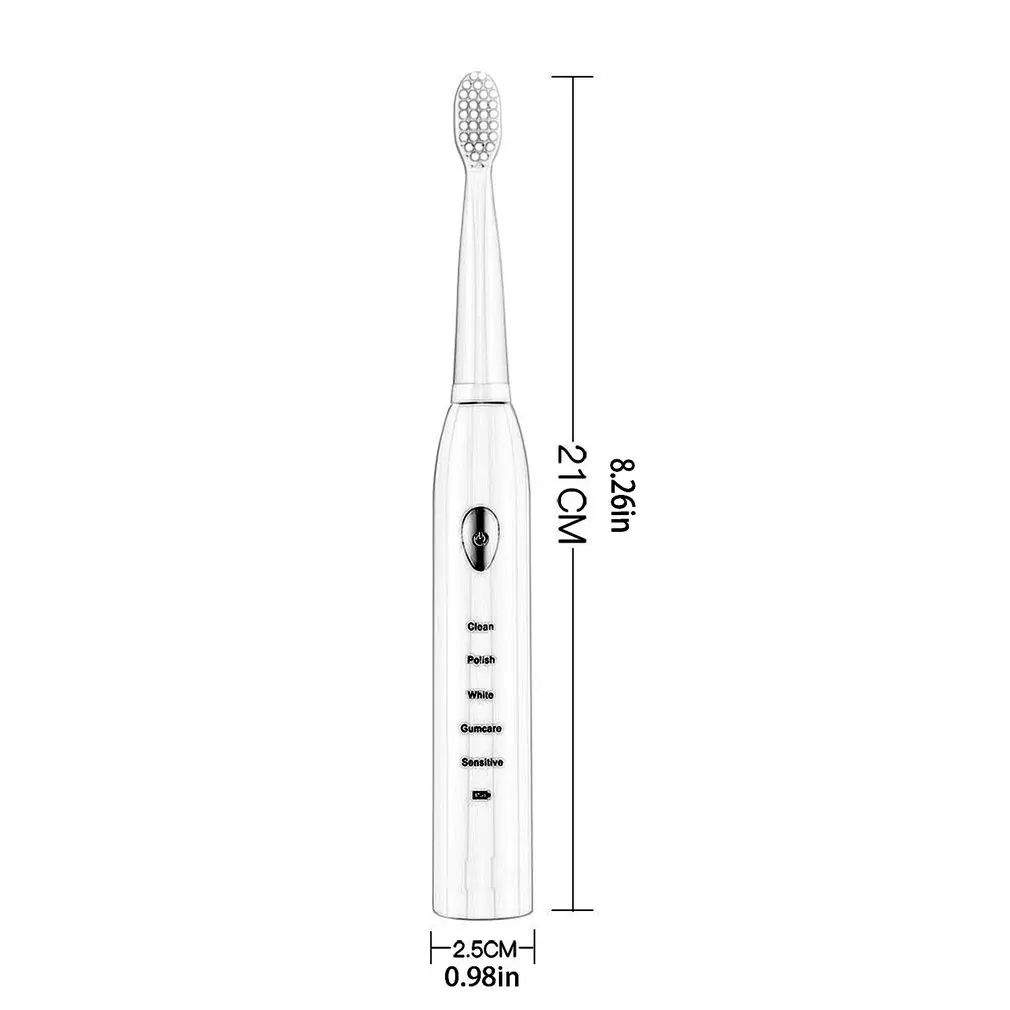 

Rechargeable Ultrasonic Toothbrush With 4 Brush Heads Electric Toothbrush Waterproof Oral Tooth Cleaning Care For Adults