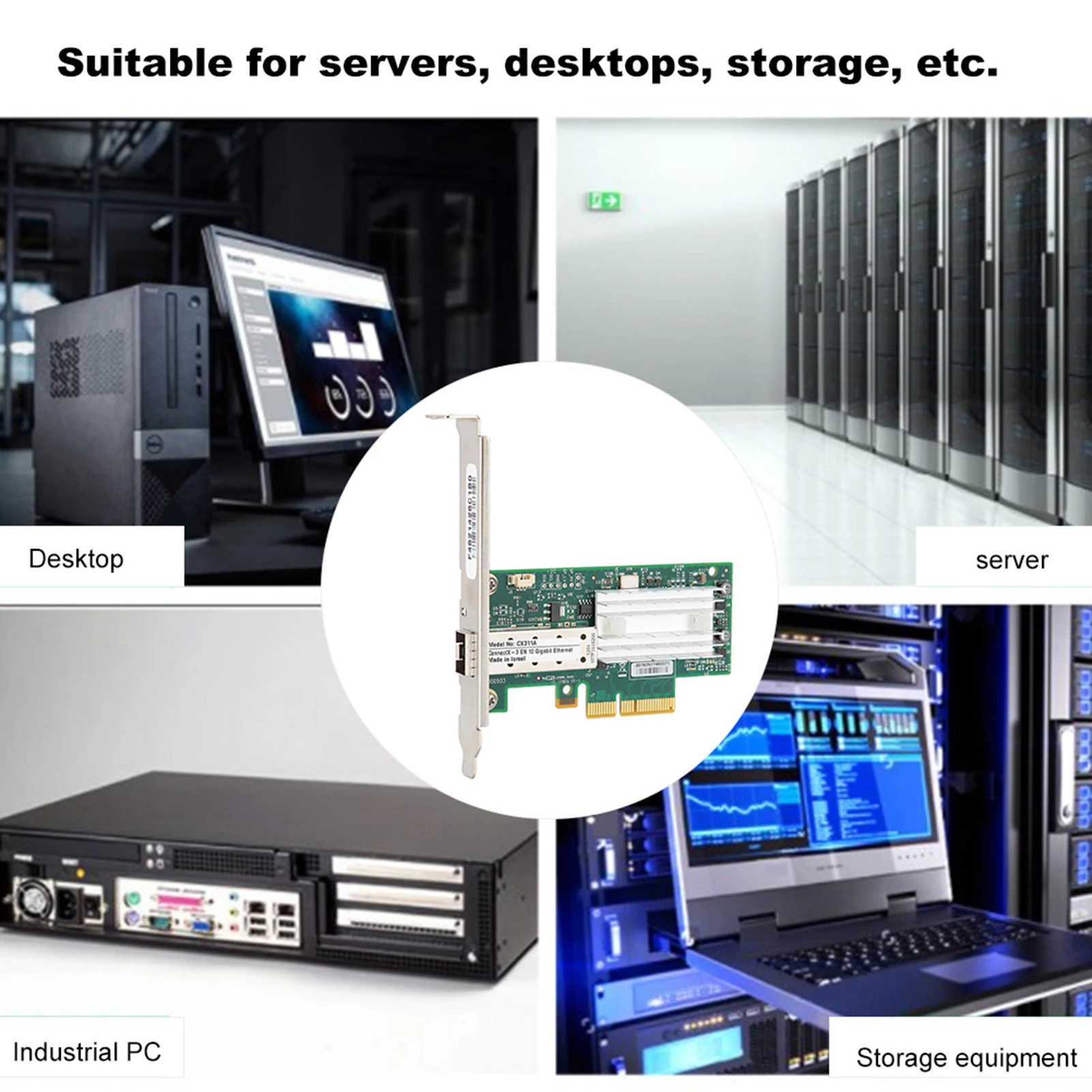 

Network Card for Mellanox CX311AXCAT 10G SinglePort for Servers Desktops Storage Adapter