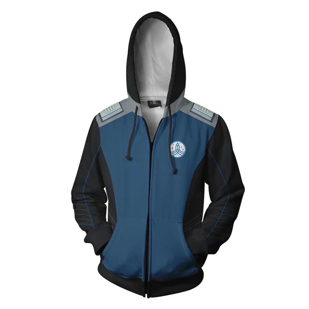 Star Voyager Command cosplay Star cosplay, костюм с капюшоном, походная толстовка с капюшоном, Высококачественная весенняя куртка на молнии с 3D принтом, толстовки