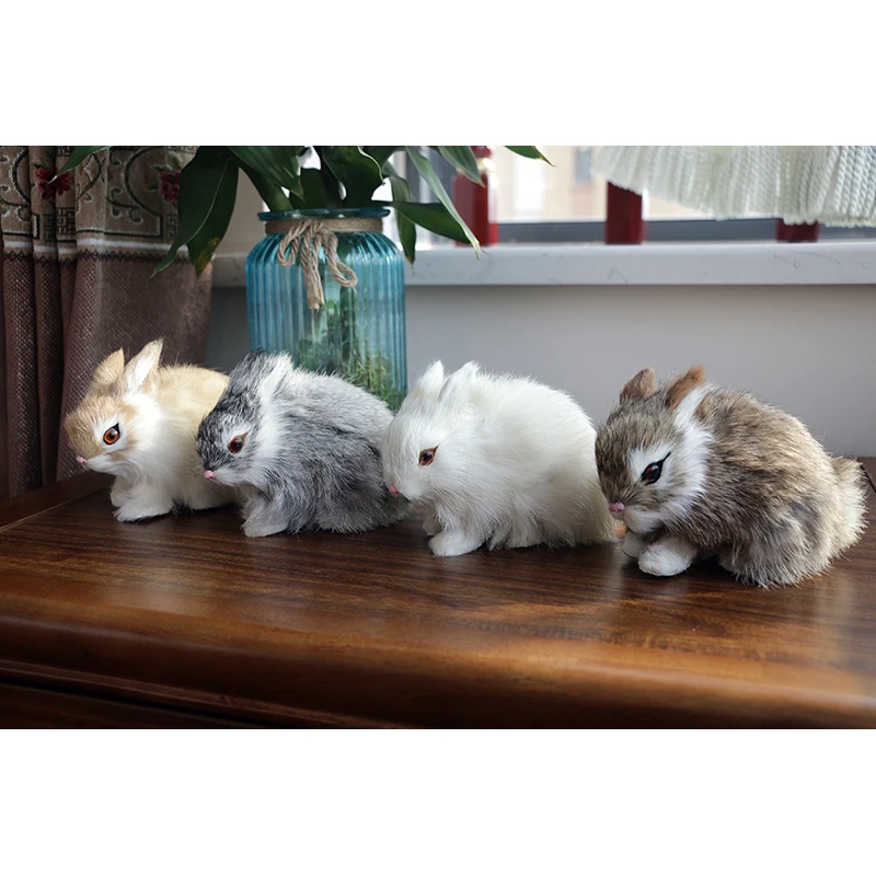 

Mini Cute Rabbits/Chicks Plush Toys Fur Lifelike Animal Easter Bunny Simulation Rabbit Toy Model Birthday Gift Rabbit Doll