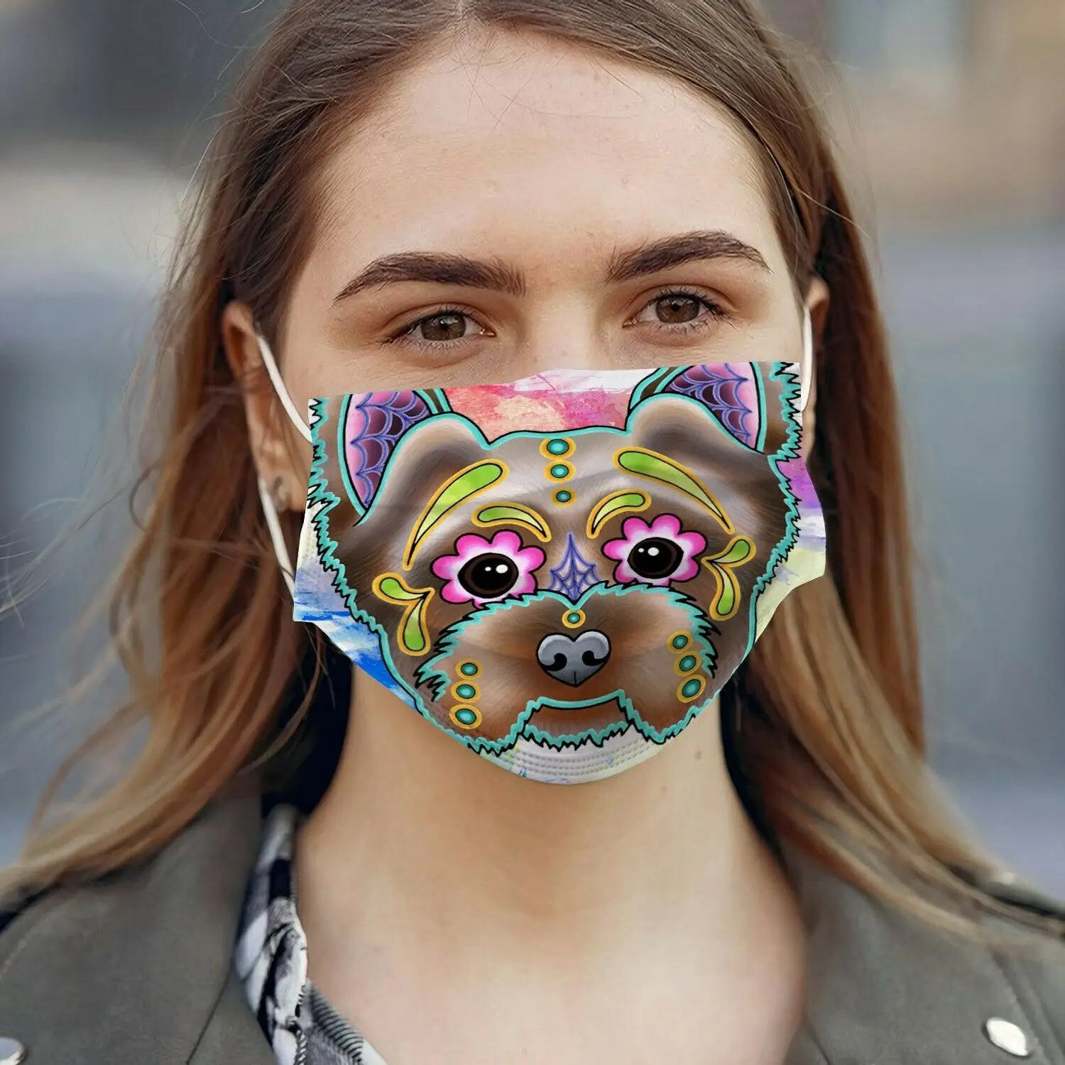 

Colorful Funny Dog Love Art Soft Cloth Face Mask Adult Reusable