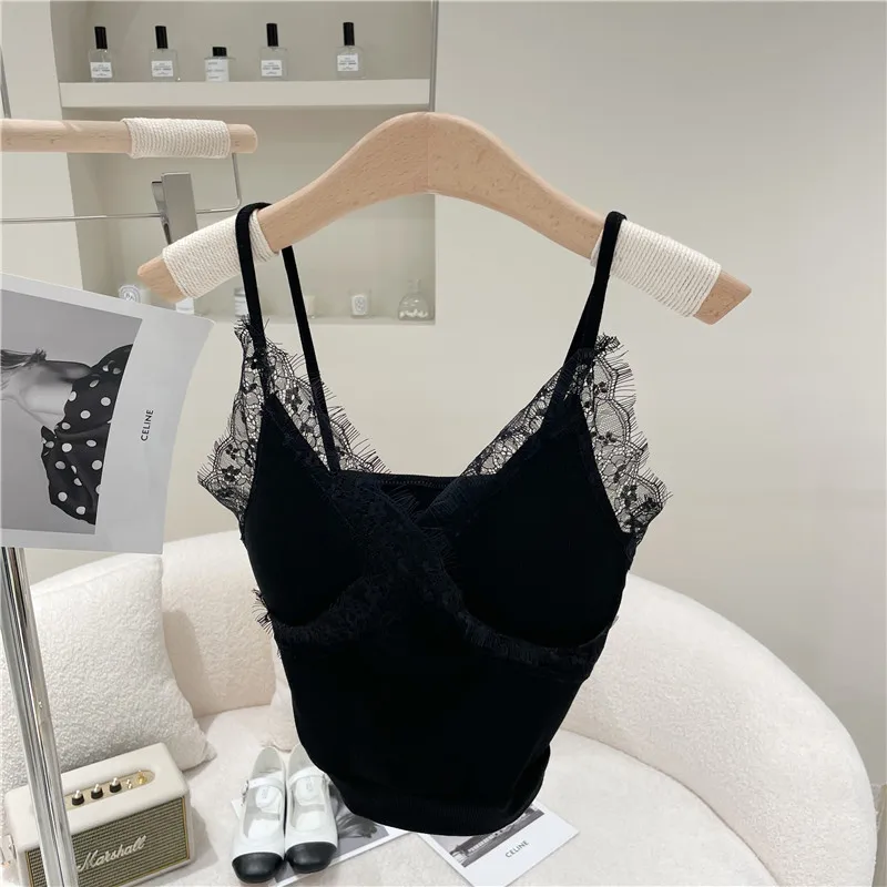 

NewWomen's Spring Summer 2021 Fashion With chest pad Beautiful back top Lace side strap vest bottoming underwear