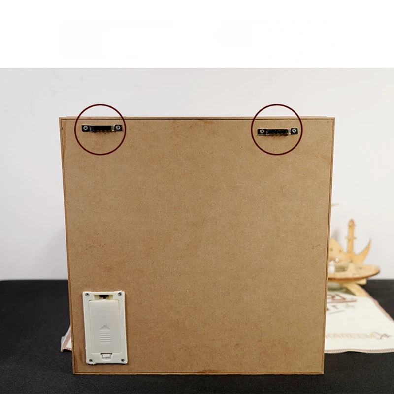 

Eid Mubarak Candle Led Light Moon Wooden Wall Decal Islamic Muslim Home Wall Hanging Pendant Ramadan Handicraft Diy Dco