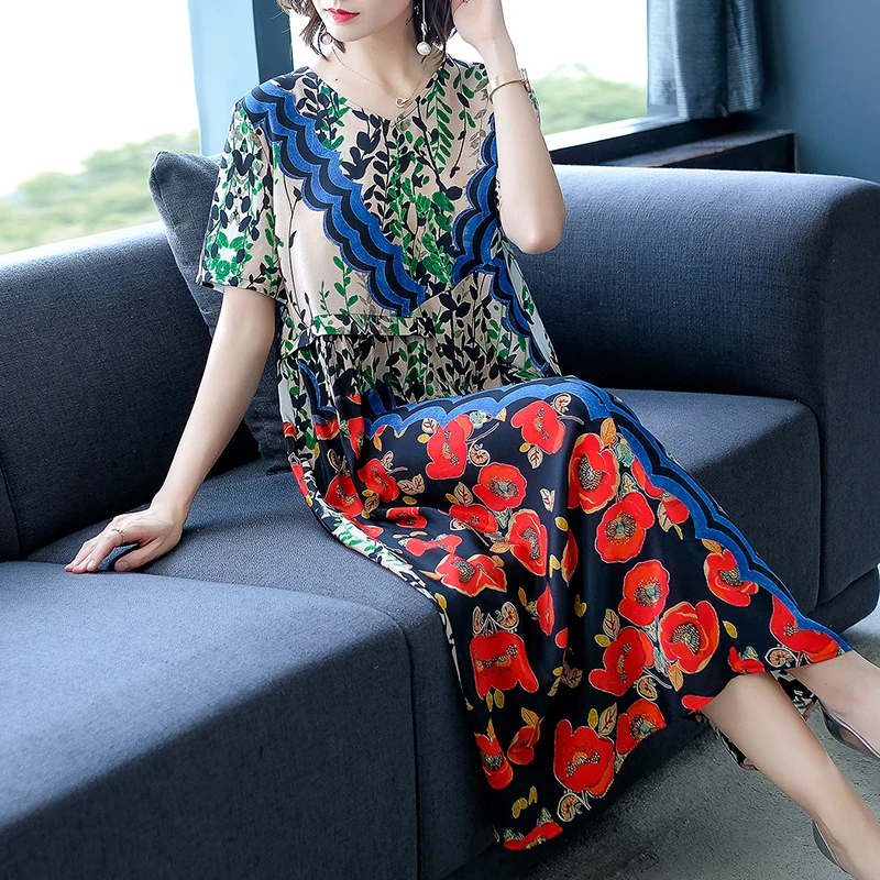 Высококачественное роскошное шелковое платье для женщин Новинка лета 2020