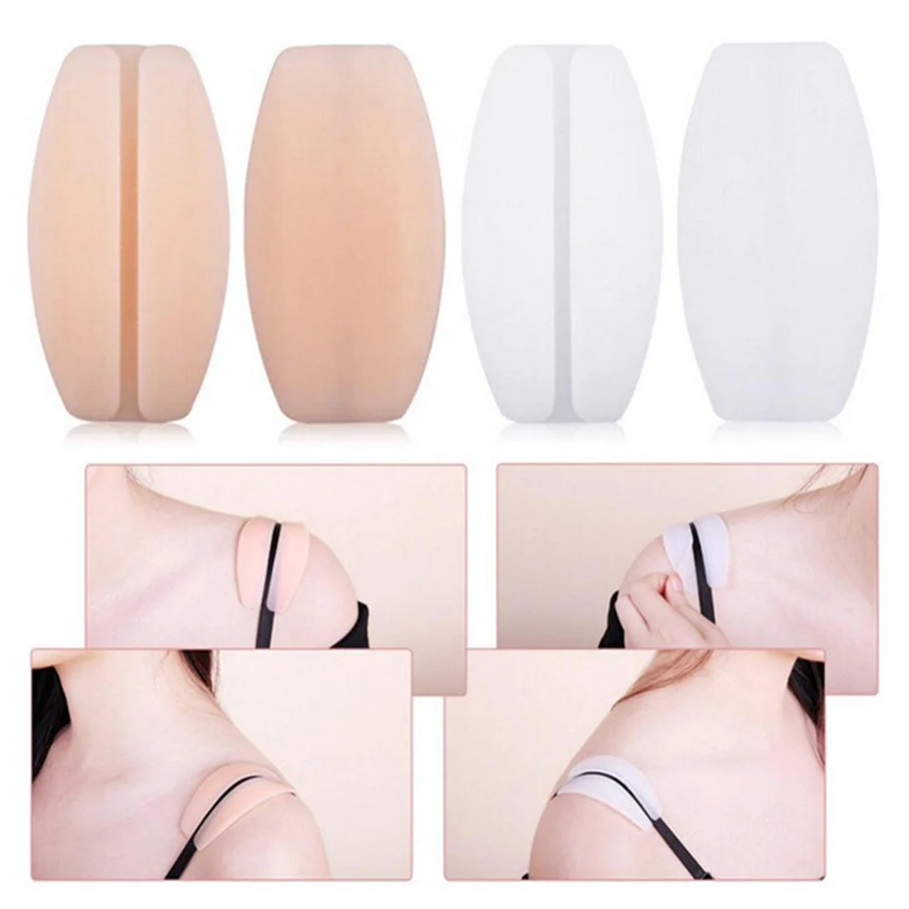 2Pcs/1Pair Silicone Shoulder Pad Soft Bra Strap Holder Cushions Decompression Anti-Slip Bra Relief Pain for Woman