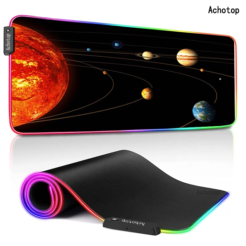 

900x400MM RGB Solar System XXL Mousepad Gaming Notbook XXL Mouse Pad Gamer Mat PC Game Computer Desk mat Keyboard Large Play Mat