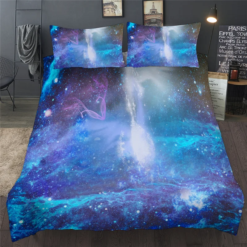 

Outer Space Quilt Cover Set Double Luxury Bedding Set Starry Sky Single Queen King Twin Size Duvet Cover For Child Adult Home