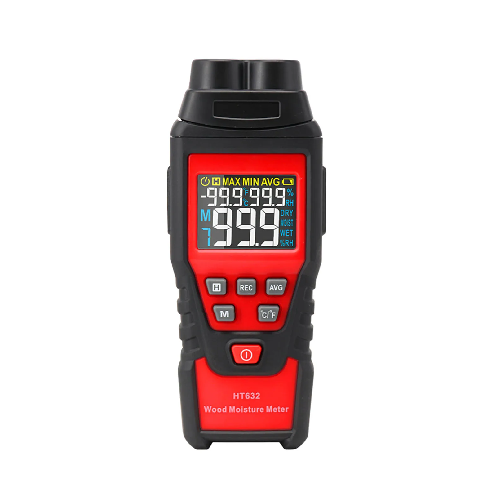 

HT632 0-99.9% RH Digital Wood Moisture Meter Wood Humidity Tester Soil Hygrometer Timber Damp Concrete Cement Detector Tester