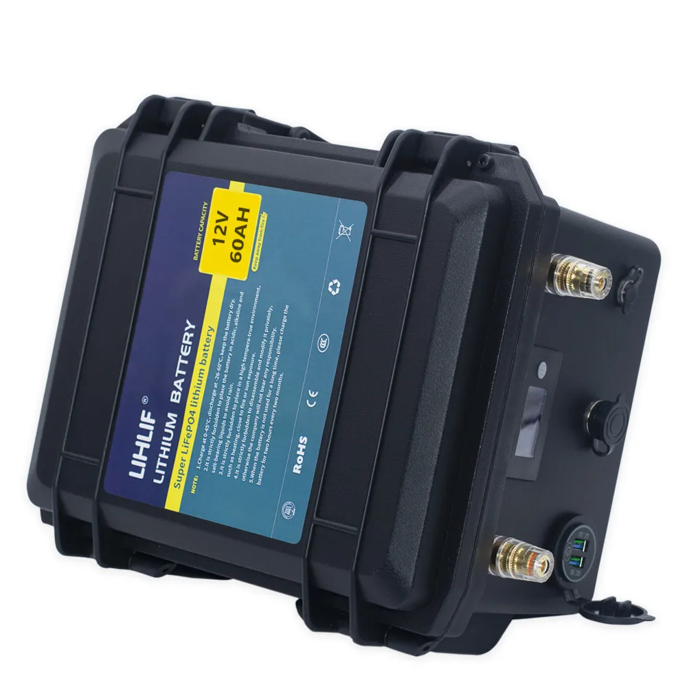 

12V 60ah Lifepo4 battery pack lifepo4 12V 60AH lithium battery pack waterproof batteries for inverter,Golf cart,MPPT Solar