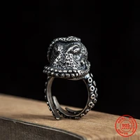 mkendn sea animal gothic ring 100 925 sterling silver octopus biker ring for men and women street hip hop punk dark jewelry