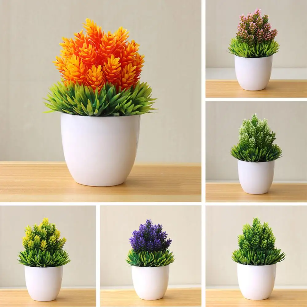 

Simulation Plant Potted Podocarpus Pine Small Bonsai Fake Flower Garden Decor Durable and Easy to Match