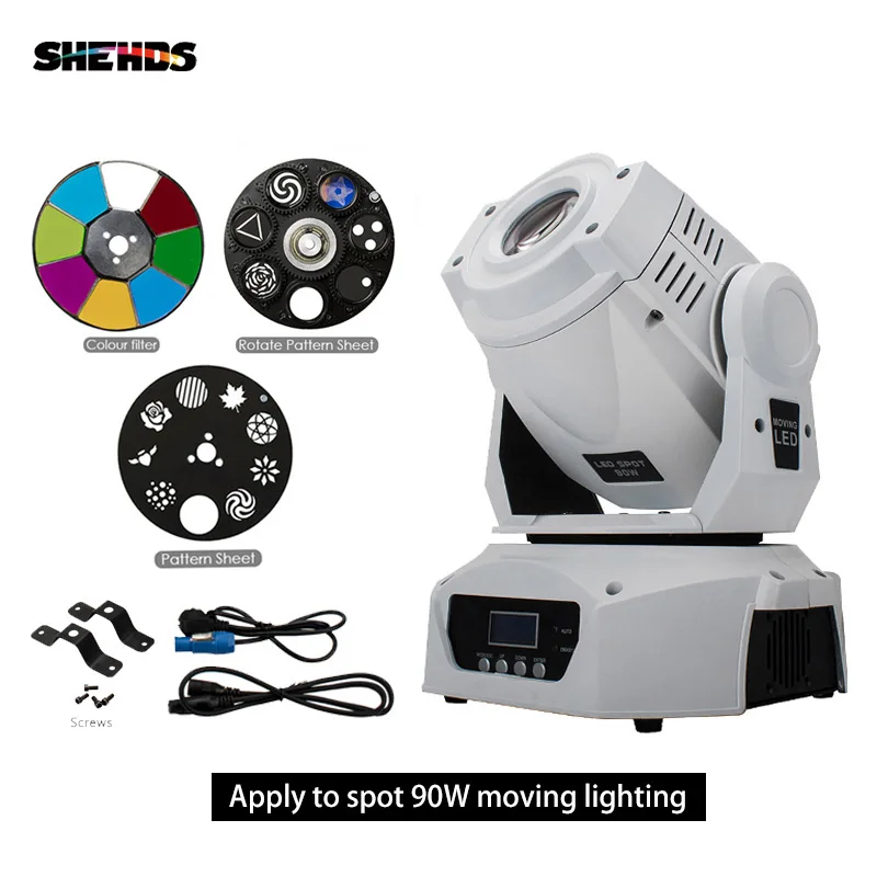 SHEHDS 2 шт. Светодиодный прожектор 90 Вт 6 призм DMX512 сценический светильник ing хороший для DJ Disco вечерние Свадебные гобо Rot Lyre Moving Head светильник