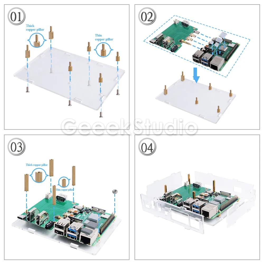Новая акриловая ТВ приставка Raspberry Pi с 4010 сисветодиодный светодиодным
