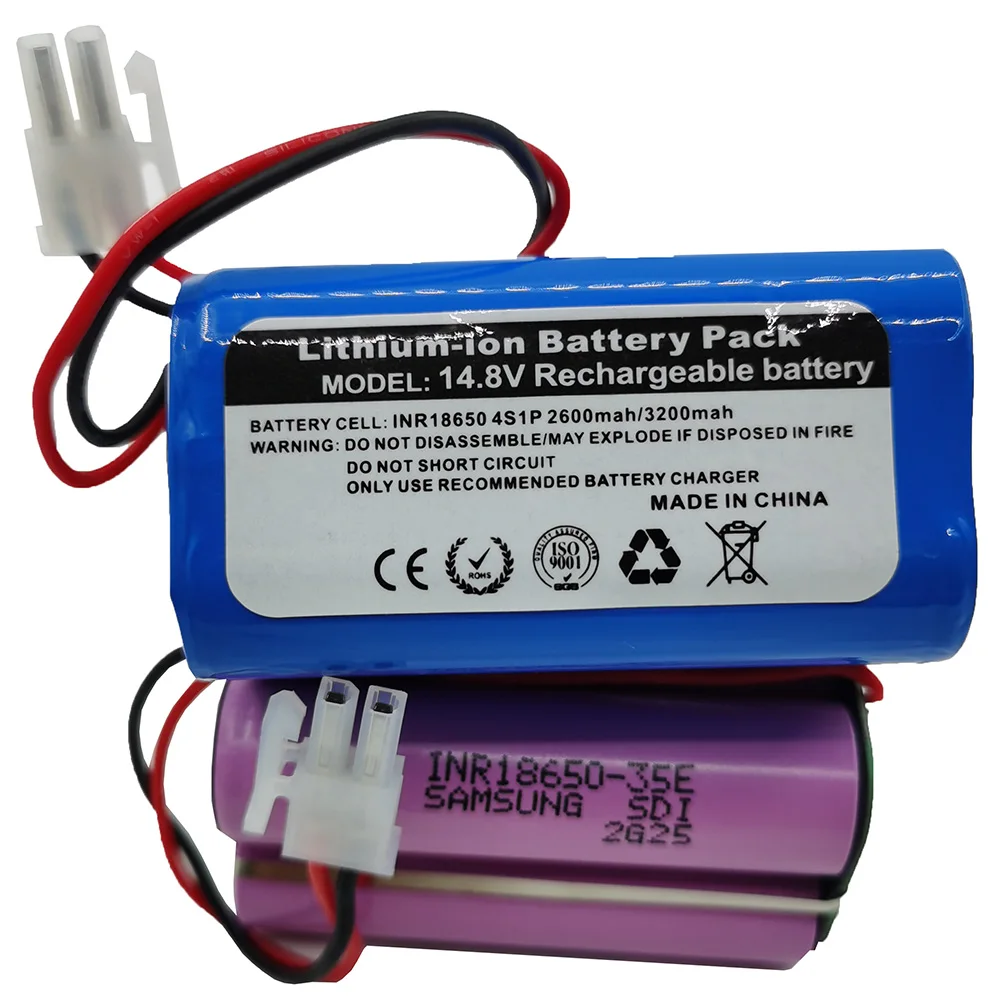 

18650 новый аккумулятор Samsung 35E, перезаряжаемый литиевый аккумулятор для робота-уборки, подходит для ILIFE A4,A6,V7s Plus, 14,8 в, 3200 мАч.