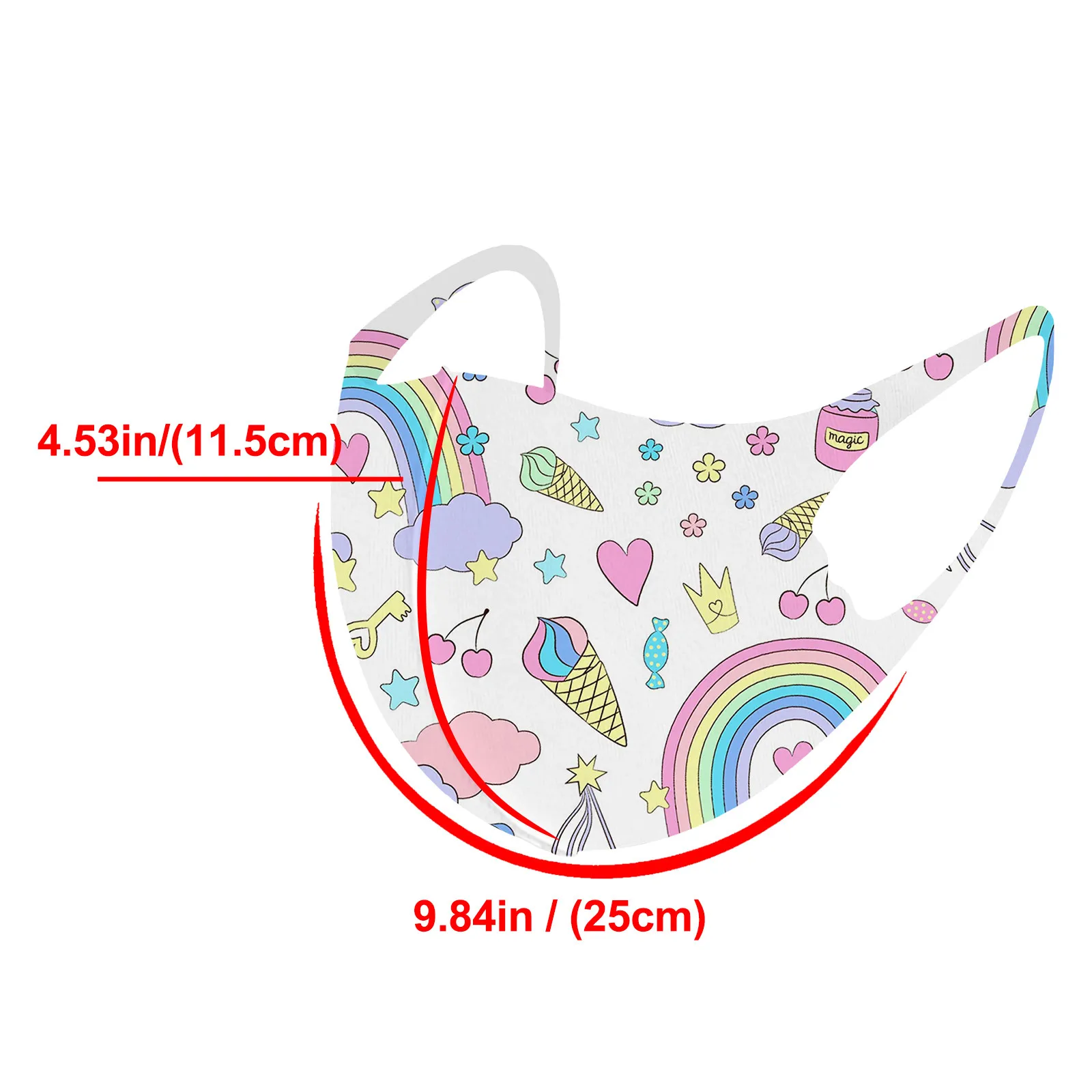

Unisex Children Rainbow Printing Ice Silk Cloth Face Mask Washable Breathable Dustproof Face Mask mascarilla reutilizable /02