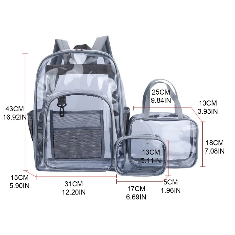 

J60D Backpacks High Quality Plastic Material Large Capacity Backpack Solid Clear
