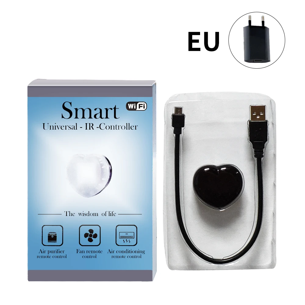 with EU adapter Умный дом Timethinker Tuya ИК пульт дистанционного управления работает с Amazon Alexa Google Home светодиодный светильник в форме сердца PK для Broadlink Xiaomi - Цвет: with EU adapter