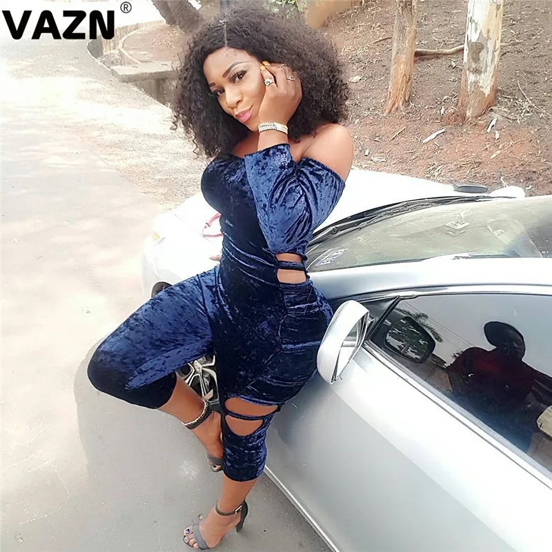 Элегантный товар 2019 года от VAZN GDM18021 Осенний сексуальный женский комбинезон темно