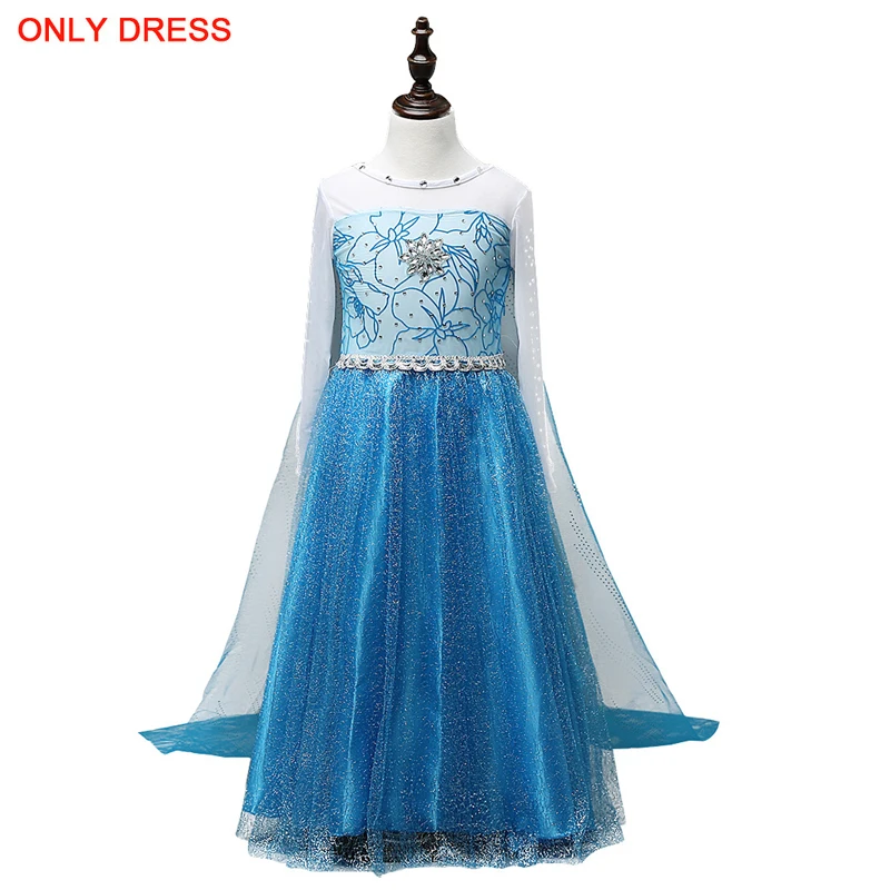 only dress G Новинка года; платье принцессы Анны и Эльзы 2; платье Снежной Королевы для девочек; маскарадный костюм на Хэллоуин; зимний костюм Эльзы для детей; Vestidos - Цвет: only dress G