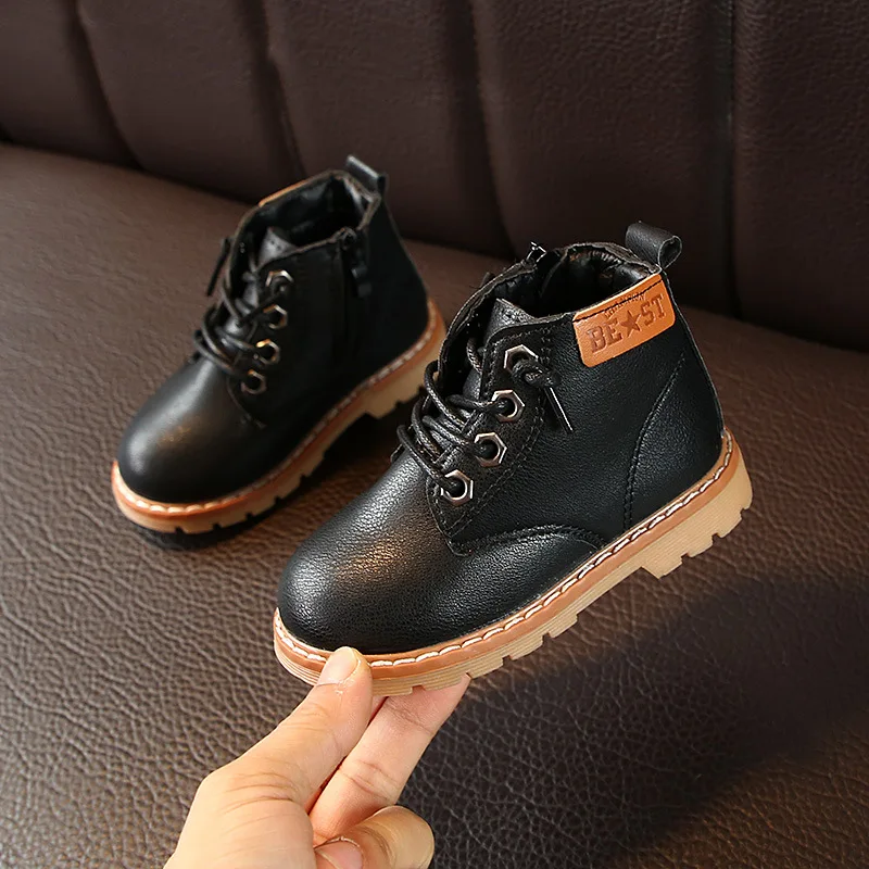 Ботинки-мартинсы Детские осенне-зимние водонепроницаемые с боковой молнией |