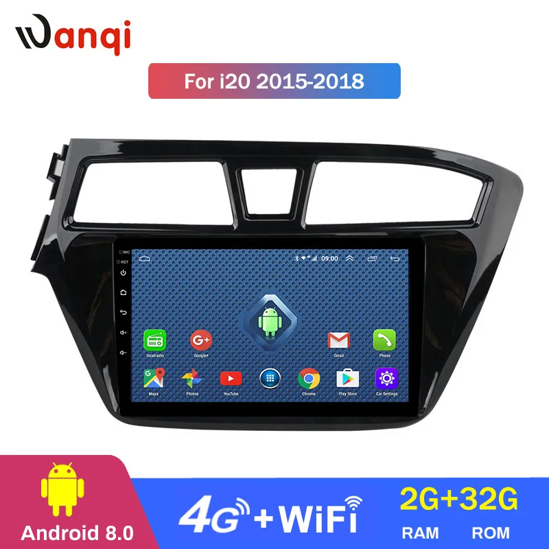 4G Lte All Netcom 9 дюймов Wanqi 1 автомобильный радиоприемник с навигацией GPS для Hyundai i20 2015