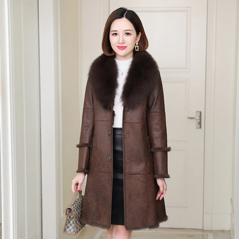 

JCHB 2021 High Quality Real Rabbit Fur Coat Warm Winter Clothes Women Korean Woman Jacket Fox Fur Collar Mulheres Casacos Pph27