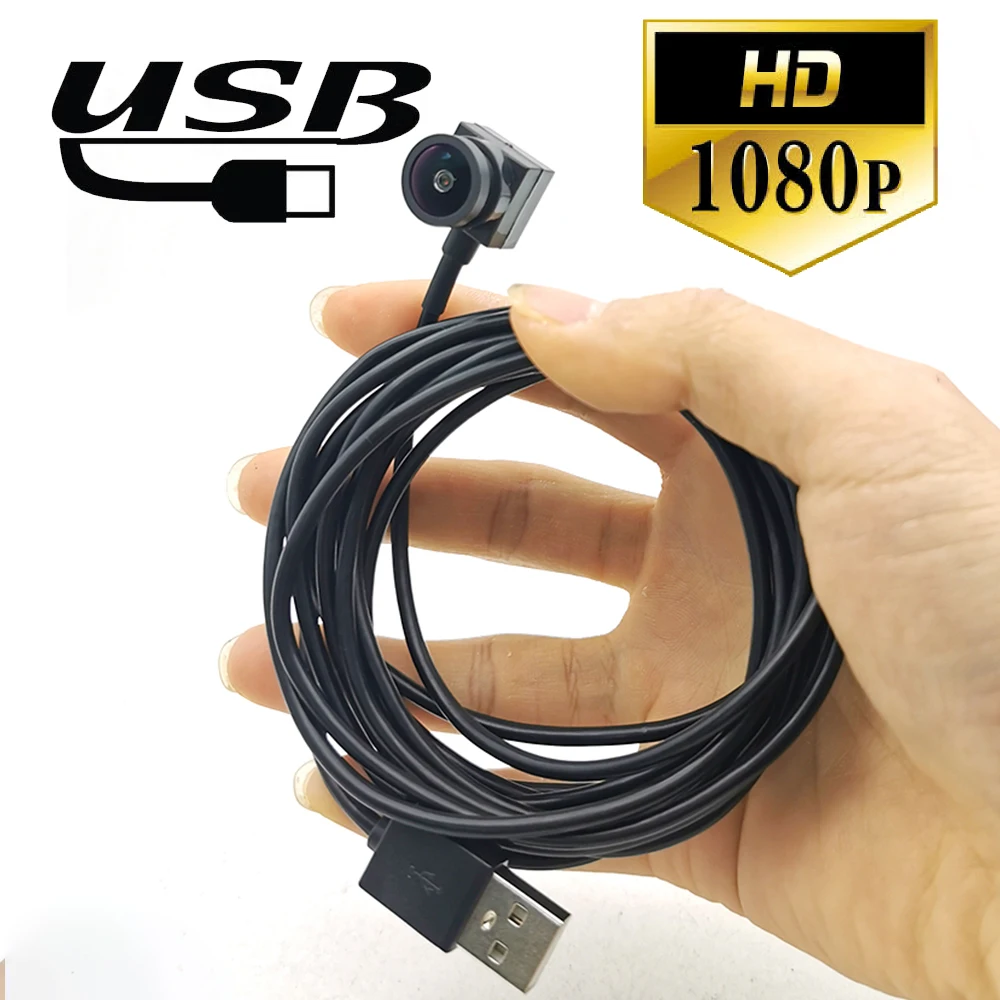 Широкоугольная мини-USB-камера видеонаблюдения HD 1080P/2 МП с UVC USB ...