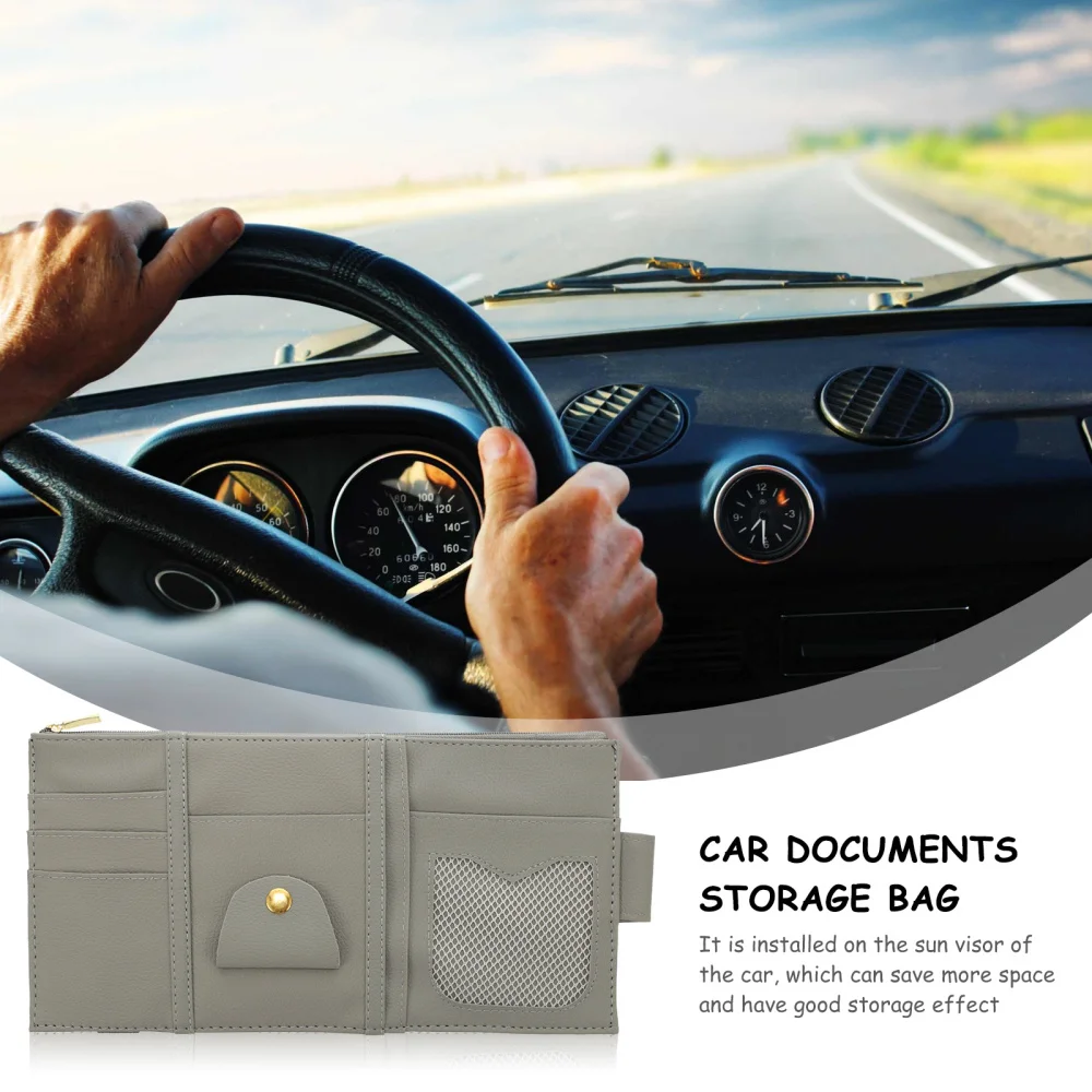

1pc Practical Car Sun Visor Organizer Multi-purpose Storage Pocket for Cards