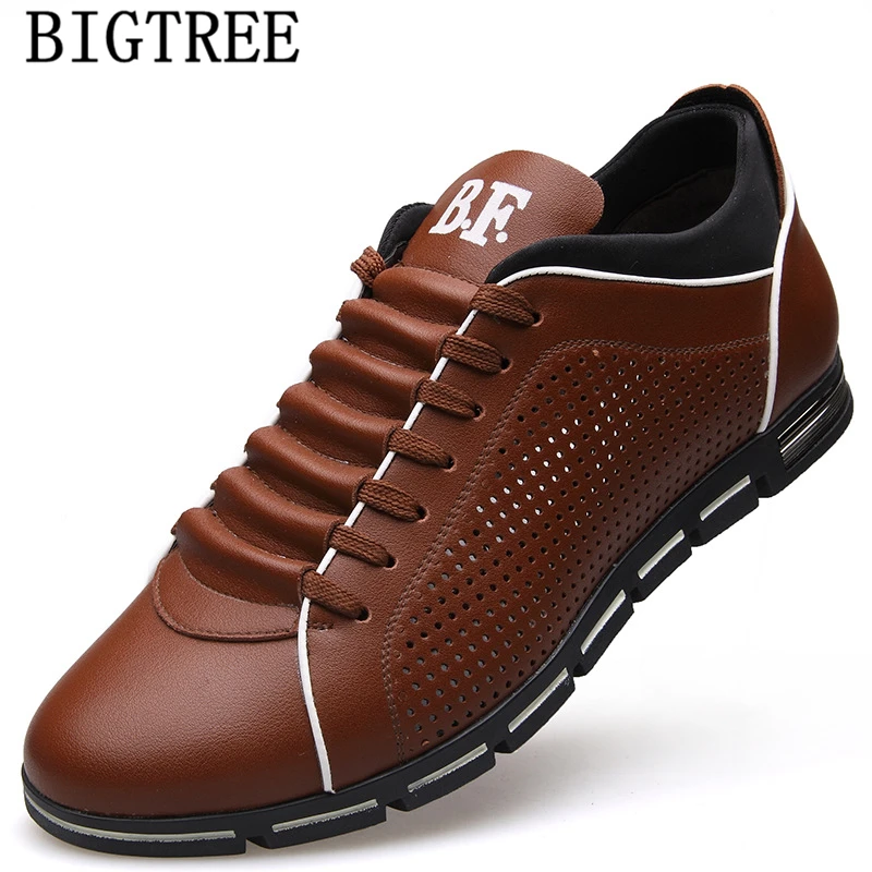 Летняя обувь повседневная спортивная для мужчин кожаная мужские черные