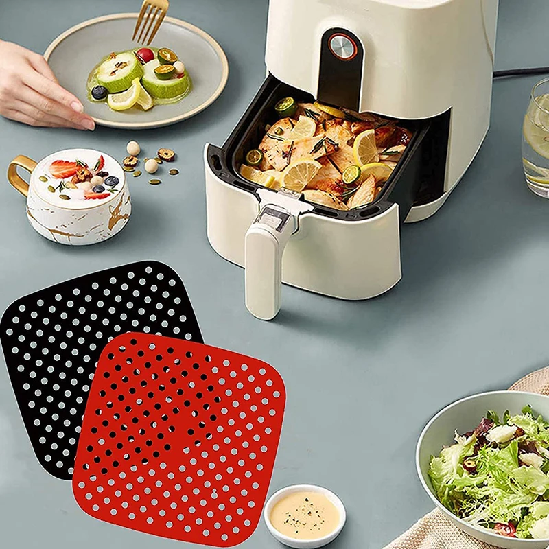 

Food Steamer Liner Air Fryer Lined With Silicone Pad Can Be Reused To Prevent Food Sticking Tool Kitchen Accessories