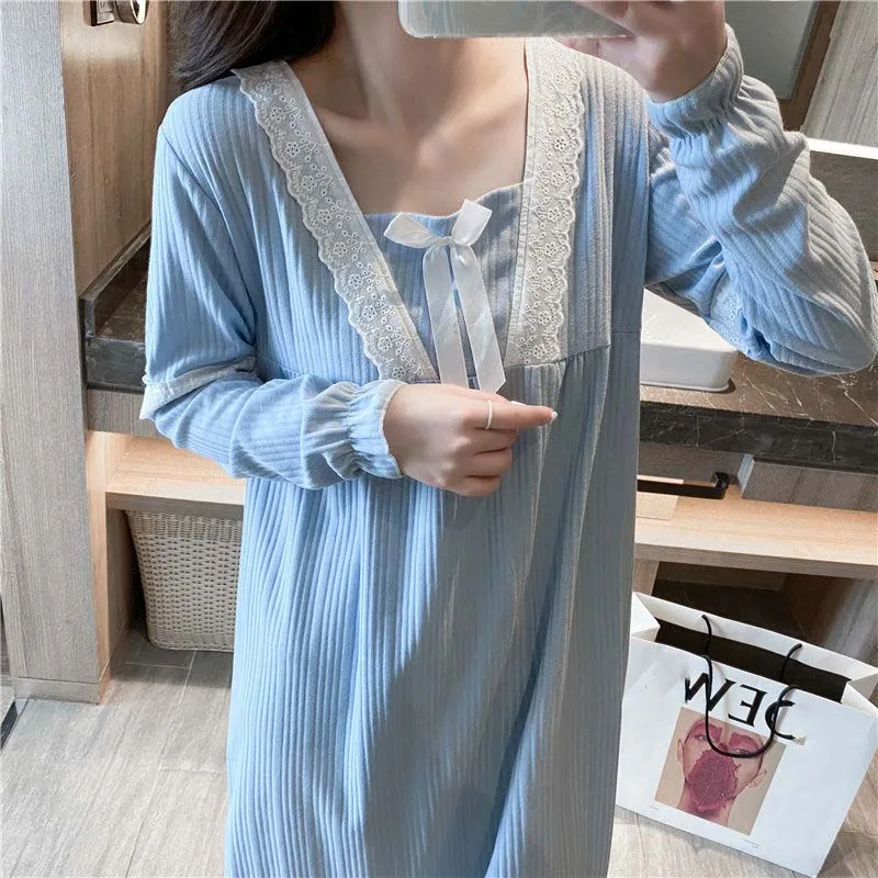 Женская свободная ночная рубашка для беременных с квадратным вырезом