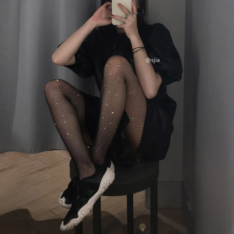 

Lin Shuoshuo ~ Han Ins Shiny Knitted Hollow Panty-Hose with Stockings