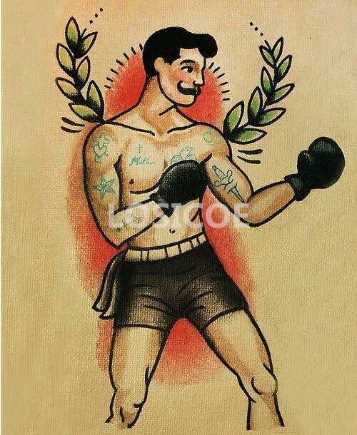 Бокс Ретро татуировки узорные постеры крафт-бумага интерьер живопись