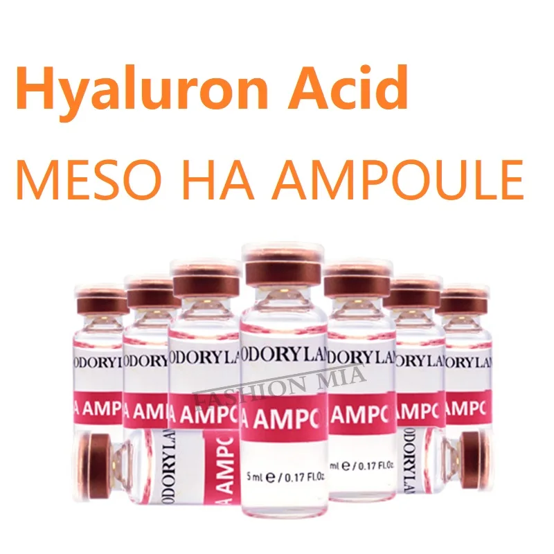 

10 vials 5ml Mesotherapy Hyaluronic Acid BB Cream Glow Skin Whiten Serum Meso HA Ampoule Cross-linked for Microneedle Treatment