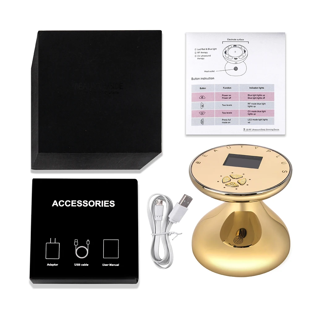 Beauty Star 3D RF Ultrasound Cavitation Body Slimming Massager LED Photon Anti Cellulite Radio Frequency Skin Lifting Machine