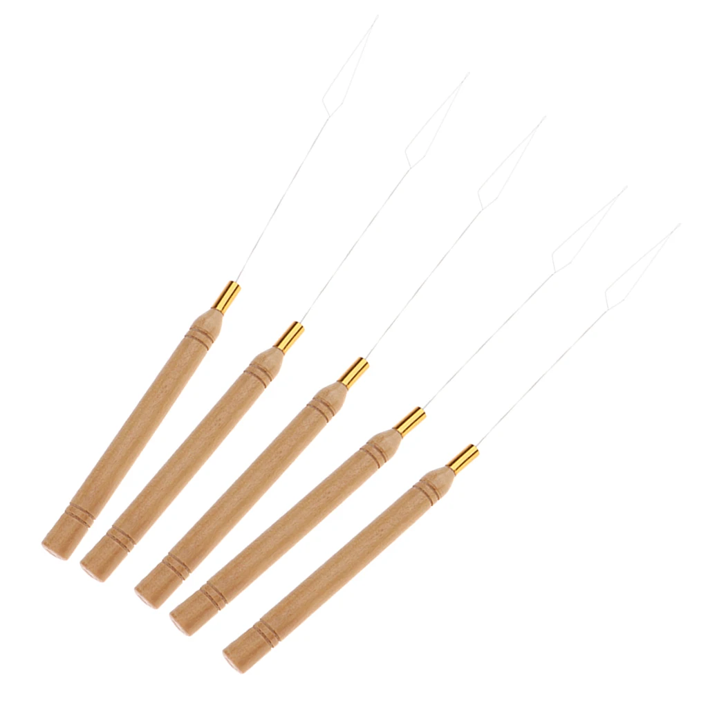 5 шт./компл. деревянные удлинители волос петля игольчатая проволока инструмент