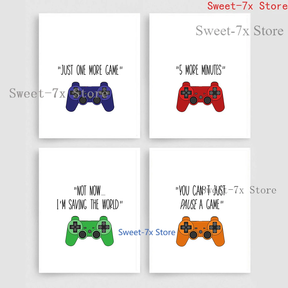 

Boys Game Gamepad Illustration Canvas Painting Art Nordic Posters and Prints Wall Pictures for Living Room Decoration Frameless