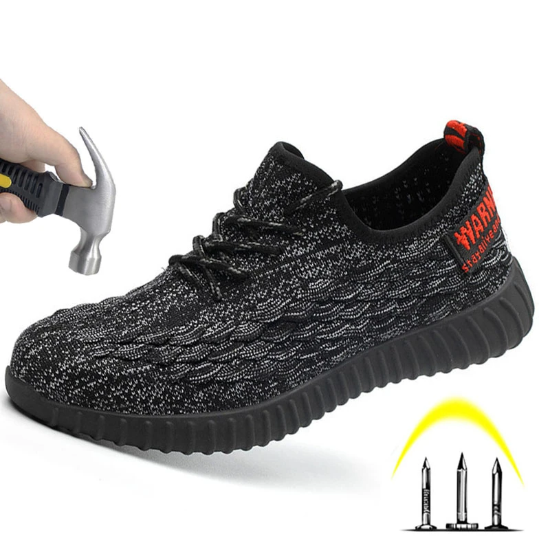 Мужские кроссовки из дышащей сетчатой ткани Нескользящие рабочие с узором в виде