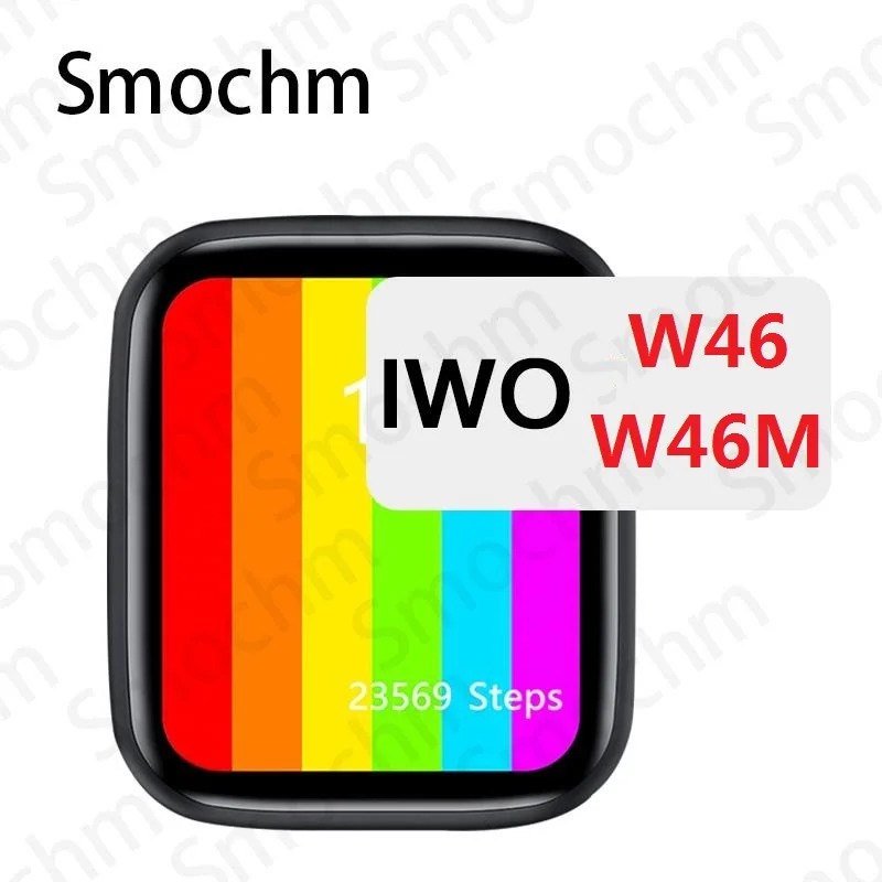 Smochm W46 IWO Watch 6 Wireless Charger 44mm 40mm Infinite Screen Temperature Customized Clock Faces for iOS Android PK W26 W36