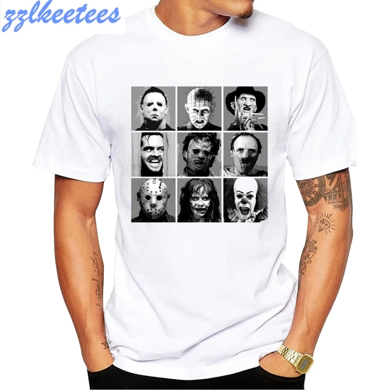 Новые летние мужские футболки из фильма ужасов видео с принтом модная футболка