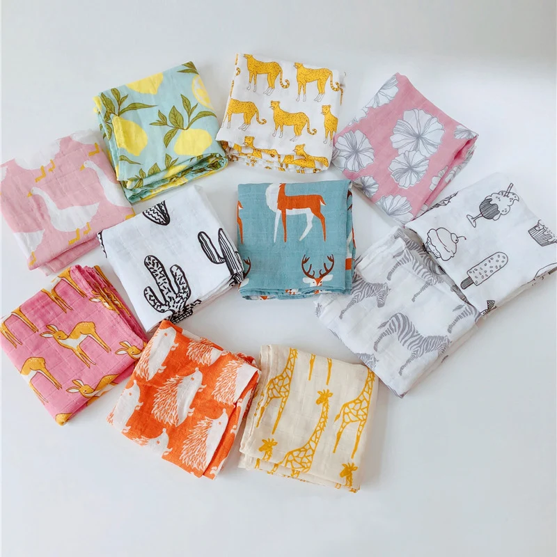 Органическое хлопковое детское одеяло мягкое муслиновое обертка для кормления