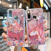 wreath unicorn liquid phone cases for huawei y5 y6 y6s y7 pro y9 2018 prime 2019 y5p y6p y8p y8s y9s glitter quicksand cover