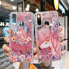 Чехол с жидкостью в виде венка единорога для Huawei Nova 2 2s 3 3i 4 5 5i 5T 6 7 SE 7i P Smart S Z Plus Pro 2019, чехол с блестками и зыбучим песком