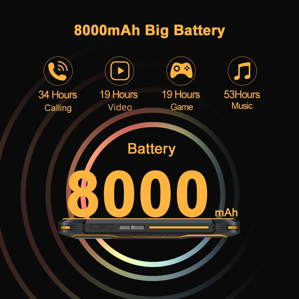 Najtaniej Cubot KingKong 5 Pro Android11 Smartphone Wytrzymały Smartfon 2021 Wodoodporny IP68/IP69K/MIL-STD-810 Duża Bateria 8000mAh 4+64GB Rozszerzona 48MP Potrójny Aparat Globalny 4G LTE Dual SIM NFC GPS GLONASS Beidou