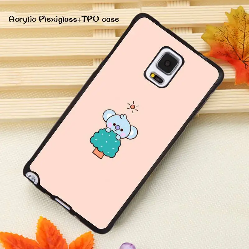

Lovely Animal sleeping koala Phone Case Acrylic Plexiglass TPU For Samsung Note20 10 9 8 7 5 Pro ULTRA
