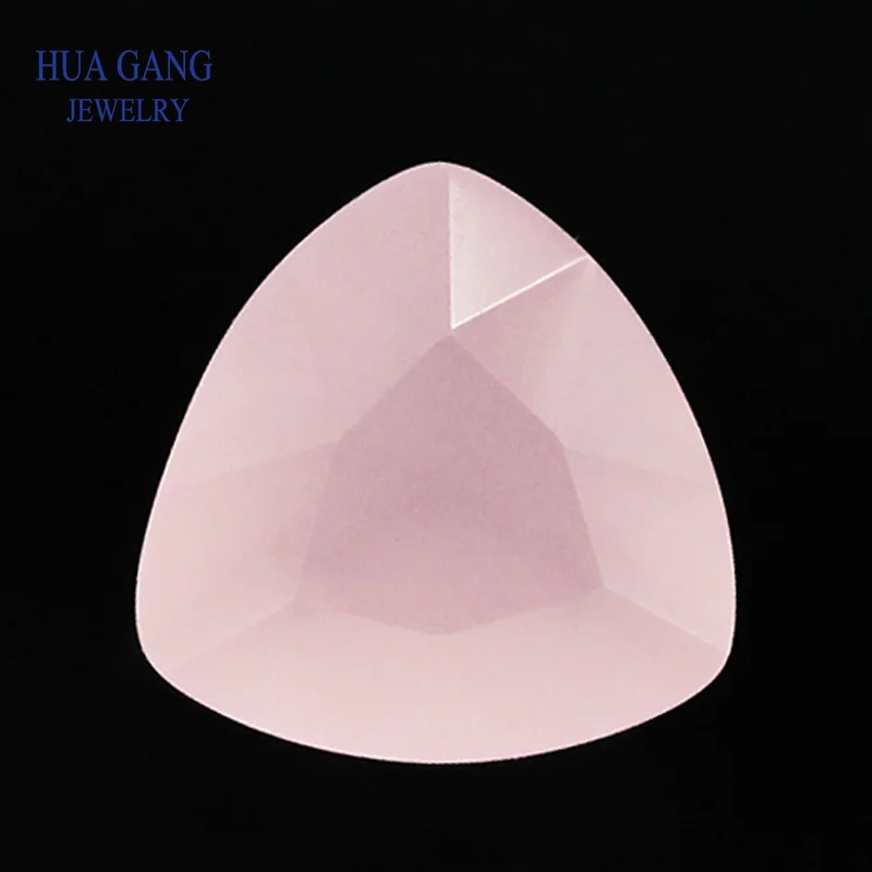 

Pink Trillion Shape Princess Cut Loose Glass Beads Synthetic Gems For Jewelry Free Shipping Size 4x4~7x7mm