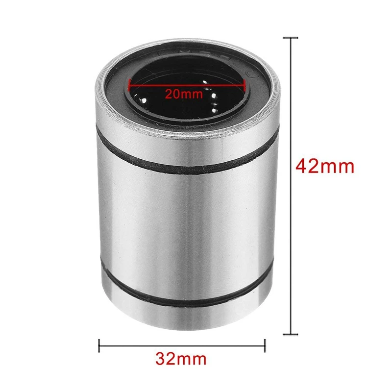 4 Pcs LM20UU 20X32X42mm Double Side Rubber Seal Linear Bearing Bushing with 6Pcs 1/4 Inch to 1/8 Cnc Engraving | Инструменты